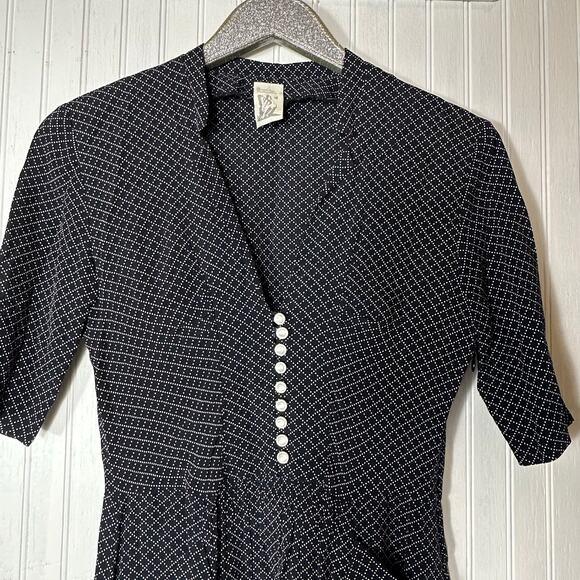 Bread & Butterflies Black Diamond Print Retro Dress - Picture 2 of 7